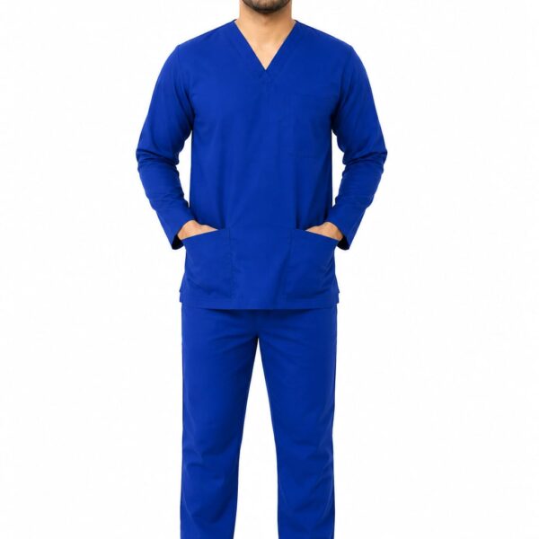 Royal Blue V Shape Full Sleeves (Wrinkle Free Stretchable)