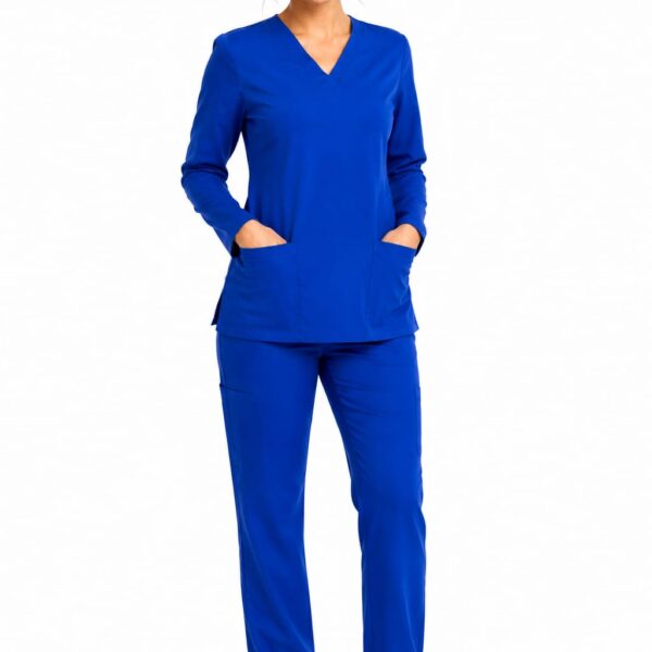 Royal Blue V Shape (Wrinkle Free Stretchable)