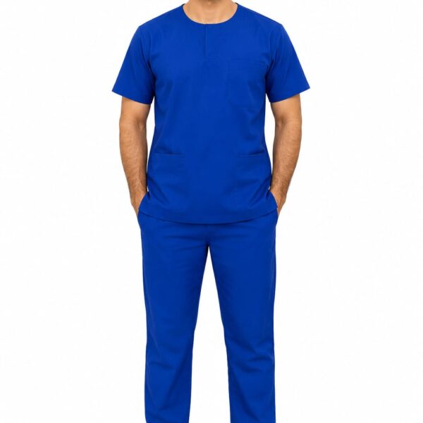 Royal Blue Round Neck Half Sleeves 305 (Wrinkle Free Stretchable)